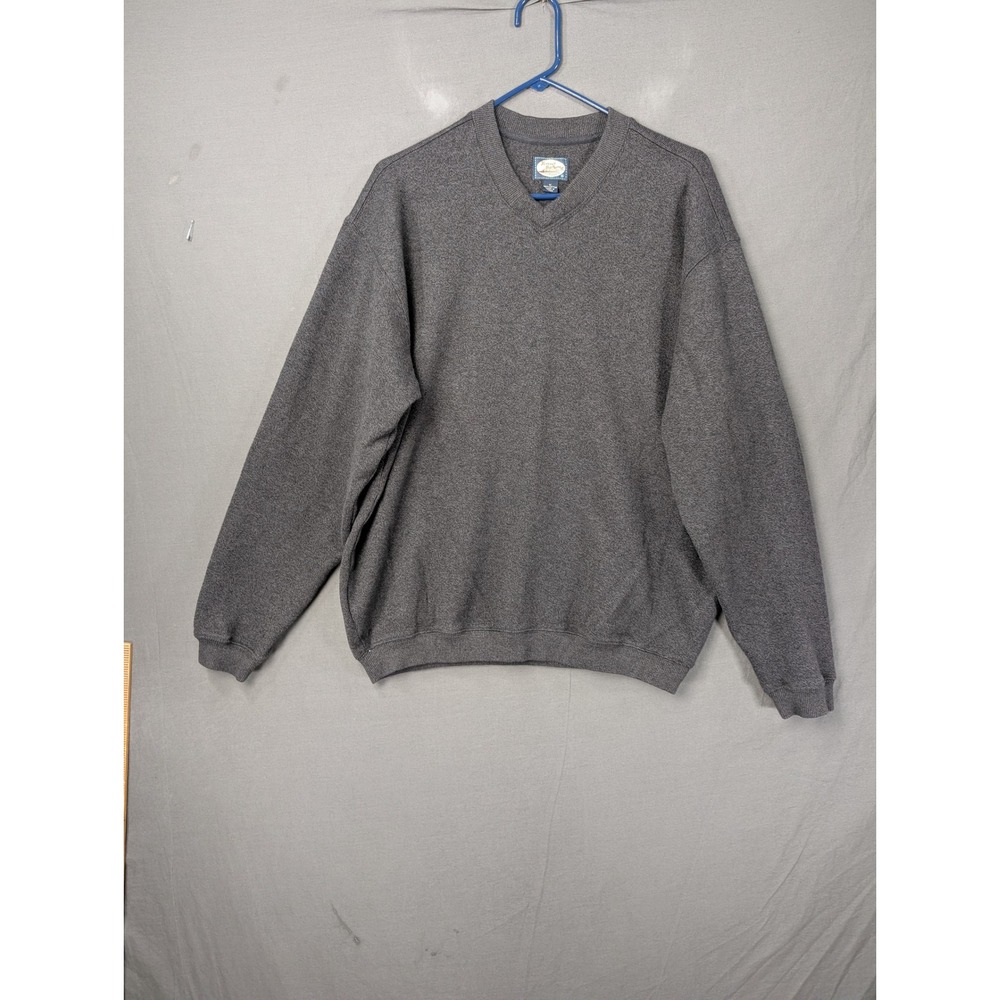Tommy Bahama Mens V-Neck Pullover Sweater Charcoal Gray Cotton Size M